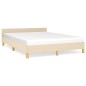 vidaXL Estructura de cama con cabecero de tela color crema 140x200 cm vidaXL Estructura de cama con cabecero de tela color crema 140x200 cm