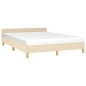 vidaXL Estructura de cama con cabecero de tela color crema 140x200 cm vidaXL Estructura de cama con cabecero de tela color crema 140x200 cm