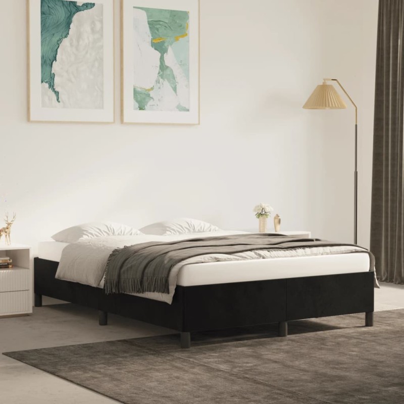 vidaXL Estructura de cama de terciopelo negra 140x200 cm vidaXL Estructura de cama de terciopelo negra 140x200 cm