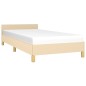 vidaXL Estructura de cama con cabecero de tela color crema 80x200 cm vidaXL Estructura de cama con cabecero de tela color crema 80x200 cm
