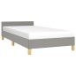 vidaXL Estructura de cama con cabecero de tela gris claro 100x200 cm vidaXL Estructura de cama con cabecero de tela gris claro 100x200 cm