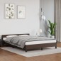 vidaXL Estructura de cama cabecero cuero sintético marrón 140x200 cm