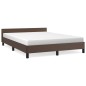 vidaXL Estructura de cama cabecero cuero sintético marrón 140x200 cm
