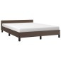 vidaXL Estructura de cama cabecero cuero sintético marrón 140x200 cm