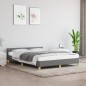 vidaXL Estructura de cama con cabecero de tela gris oscuro 140x190 cm vidaXL Estructura de cama con cabecero de tela gris oscuro 140x190 cm