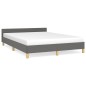 vidaXL Estructura de cama con cabecero de tela gris oscuro 140x190 cm vidaXL Estructura de cama con cabecero de tela gris oscuro 140x190 cm