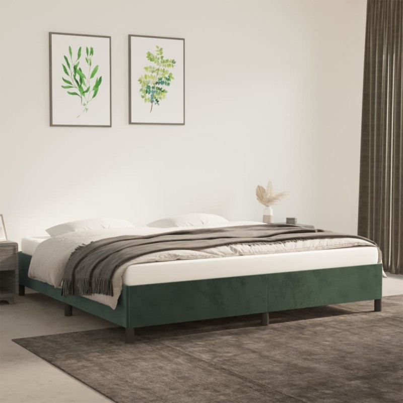 vidaXL Estructura de cama de terciopelo verde 200x200 cm vidaXL Estructura de cama de terciopelo verde 200x200 cm