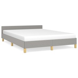 vidaXL Estructura de cama con cabecero de tela gris claro 140x200 cm