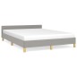 vidaXL Estructura de cama con cabecero de tela gris claro 140x200 cm vidaXL Estructura de cama con cabecero de tela gris claro 140x200 cm