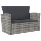 vidaXL Set de muebles de jardín 16 pzas y cojines ratán sintético gris vidaXL Set de muebles de jardín 16 pzas y cojines ratán sintético gris