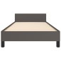 vidaXL Estructura de cama con cabecero cuero sintético gris 90x200 cm