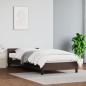 vidaXL Estructura de cama con cabecero cuero sintético marrón 90x190cm vidaXL Estructura de cama con cabecero cuero sintético marrón 90x190cm