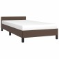 vidaXL Estructura de cama con cabecero cuero sintético marrón 90x190cm vidaXL Estructura de cama con cabecero cuero sintético marrón 90x190cm