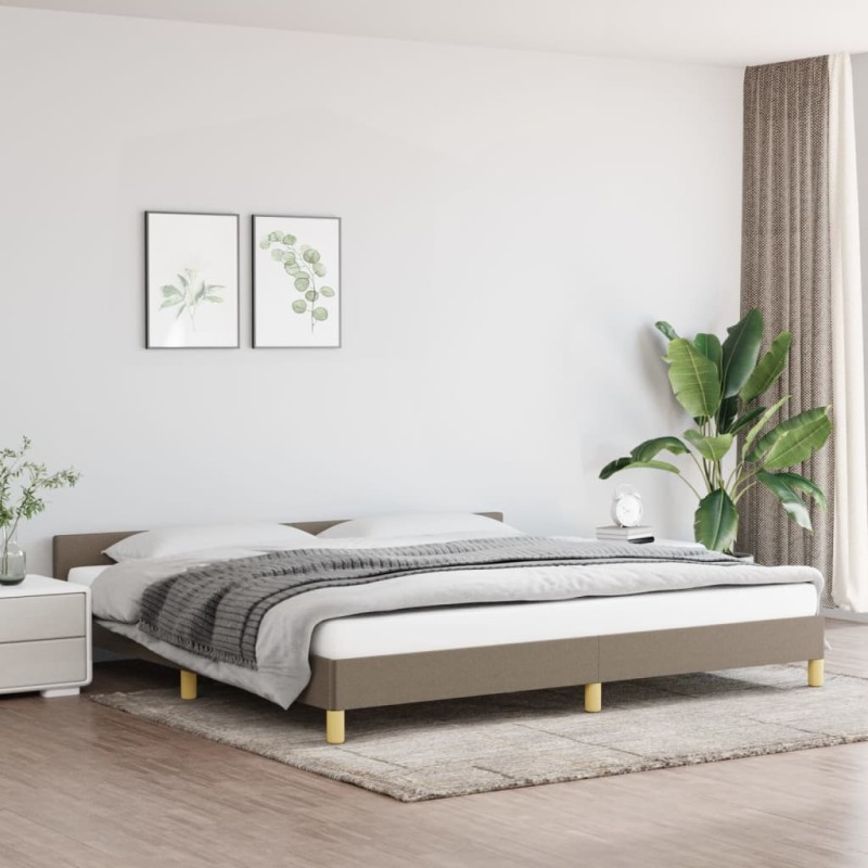 vidaXL Estructura de cama con cabecero de tela gris taupe 200x200 cm vidaXL Estructura de cama con cabecero de tela gris taupe 200x200 cm