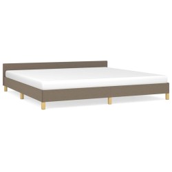 vidaXL Estructura de cama con cabecero de tela gris taupe 200x200 cm