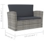 vidaXL Set de muebles de jardín 16 pzas y cojines ratán sintético gris vidaXL Set de muebles de jardín 16 pzas y cojines ratán sintético gris