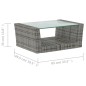 vidaXL Set de muebles de jardín 16 pzas y cojines ratán sintético gris vidaXL Set de muebles de jardín 16 pzas y cojines ratán sintético gris