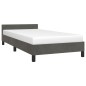 vidaXL Estructura de cama con cabecero terciopelo gris oscuro 90x200cm