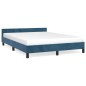 vidaXL Estructura cama con cabecero terciopelo azul oscuro 140x190 cm vidaXL Estructura cama con cabecero terciopelo azul oscuro 140x190 cm