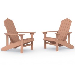 vidaXL Sillas de jardín Adirondack 2 unidades HDPE marrón