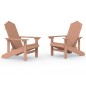 vidaXL Sillas de jardín Adirondack 2 unidades HDPE marrón vidaXL Sillas de jardín Adirondack 2 unidades HDPE marrón