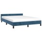 vidaXL Estructura cama con cabecero terciopelo azul oscuro 140x190 cm vidaXL Estructura cama con cabecero terciopelo azul oscuro 140x190 cm