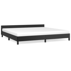 vidaXL Estructura de cama con cabecero cuero sintético negro 200x200cm