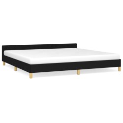 vidaXL Estructura de cama con cabecero de tela negro 200x200 cm