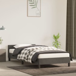 vidaXL Estructura de cama con cabecero terciopelo gris oscuro 80x200cm