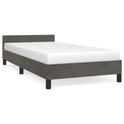 vidaXL Estructura de cama con cabecero terciopelo gris oscuro 80x200cm