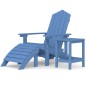 vidaXL Silla jardín Adirondack con reposapiés y mesa HDPE aguamarina vidaXL Silla jardín Adirondack con reposapiés y mesa HDPE aguamarina