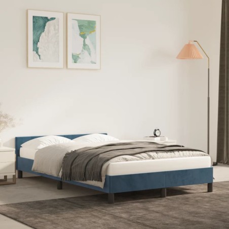 vidaXL Estructura cama con cabecero terciopelo azul oscuro 120x200cm