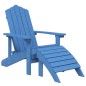 vidaXL Silla jardín Adirondack con reposapiés y mesa HDPE aguamarina vidaXL Silla jardín Adirondack con reposapiés y mesa HDPE aguamarina