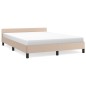 vidaXL Estructura de cama cabecero cuero sintético capuchino 140x200cm vidaXL Estructura de cama cabecero cuero sintético capuchino 140x200cm