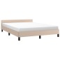 vidaXL Estructura de cama cabecero cuero sintético capuchino 140x200cm vidaXL Estructura de cama cabecero cuero sintético capuchino 140x200cm