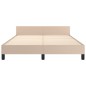 vidaXL Estructura de cama cabecero cuero sintético capuchino 140x200cm vidaXL Estructura de cama cabecero cuero sintético capuchino 140x200cm