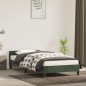 vidaXL Estructura cama con cabecero terciopelo verde oscuro 90x200 cm