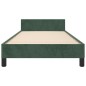 vidaXL Estructura cama con cabecero terciopelo verde oscuro 90x200 cm