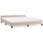 vidaXL Estructura de cama cabecero cuero sintético capuchino 160x200cm vidaXL Estructura de cama cabecero cuero sintético capuchino 160x200cm