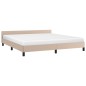 vidaXL Estructura de cama cabecero cuero sintético capuchino 160x200cm vidaXL Estructura de cama cabecero cuero sintético capuchino 160x200cm
