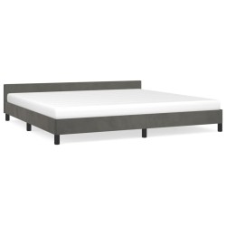 vidaXL Estructura cama con cabecero terciopelo gris oscuro 200x200 cm