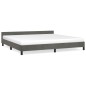 vidaXL Estructura cama con cabecero terciopelo gris oscuro 200x200 cm vidaXL Estructura cama con cabecero terciopelo gris oscuro 200x200 cm
