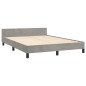 vidaXL Estructura de cama con cabecero terciopelo gris claro 140x190cm vidaXL Estructura de cama con cabecero terciopelo gris claro 140x190cm