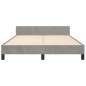 vidaXL Estructura de cama con cabecero terciopelo gris claro 140x190cm vidaXL Estructura de cama con cabecero terciopelo gris claro 140x190cm