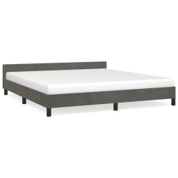 vidaXL Estructura cama con cabecero terciopelo gris oscuro 180x200 cm