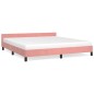 vidaXL Estructura de cama con cabecero de terciopelo rosa 160x200 cm
