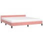 vidaXL Estructura de cama con cabecero de terciopelo rosa 160x200 cm