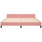 vidaXL Estructura de cama con cabecero de terciopelo rosa 160x200 cm