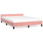 vidaXL Estructura de cama con cabecero de terciopelo rosa 140x200 cm
