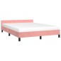 vidaXL Estructura de cama con cabecero de terciopelo rosa 140x200 cm